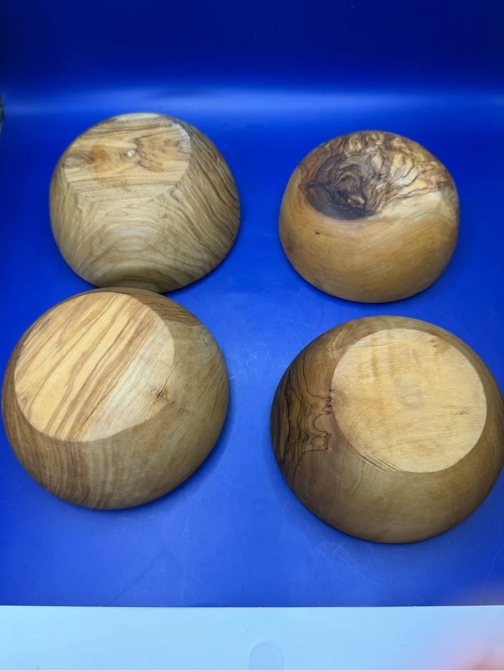 Set of 4 Handcrafted Olive Wood Bowls